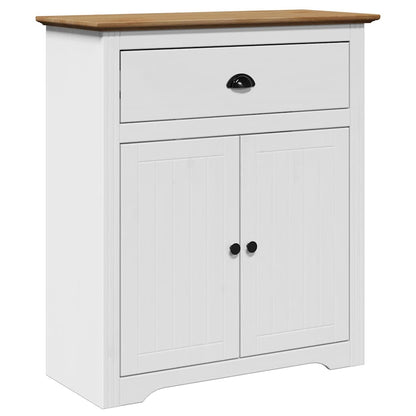 Armadio da Ingresso BODO Bianco e Marrone 80x35x90 cm