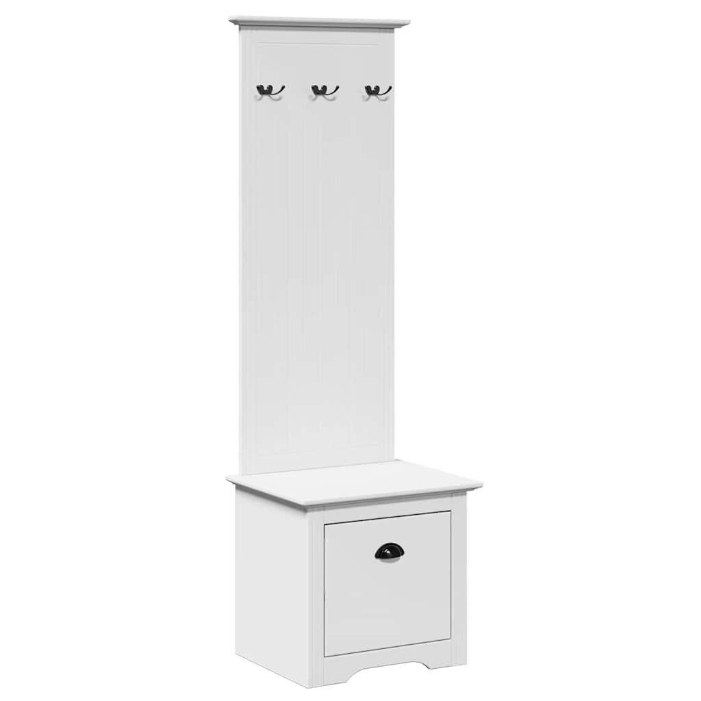 Mobiletto da Ingresso con Ganci BODO Bianco 50x40x157 cm