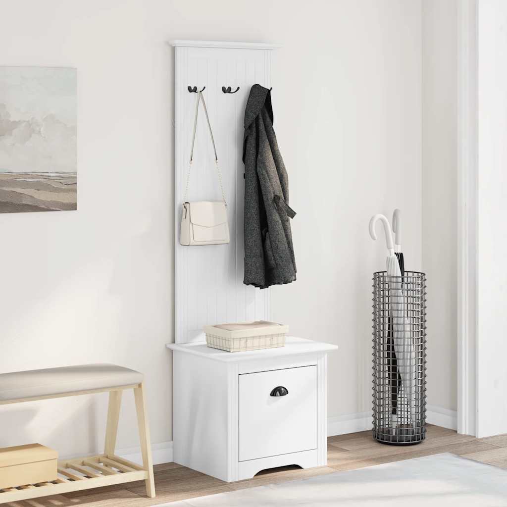 Mobiletto da Ingresso con Ganci BODO Bianco 50x40x157 cm