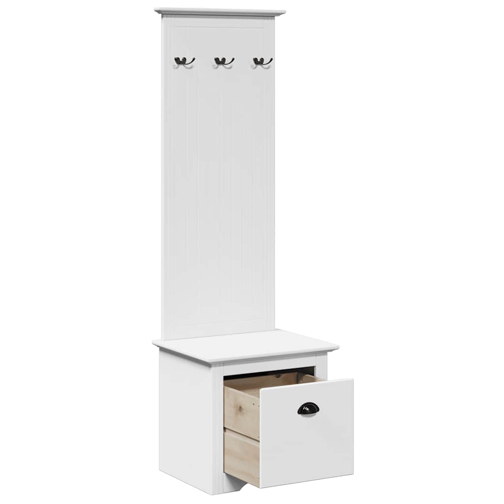 Mobiletto da Ingresso con Ganci BODO Bianco 50x40x157 cm