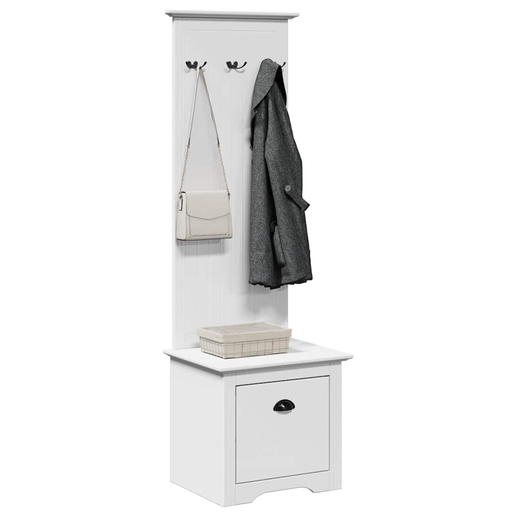 Mobiletto da Ingresso con Ganci BODO Bianco 50x40x157 cm