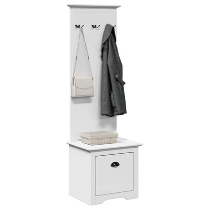 Mobiletto da Ingresso con Ganci BODO Bianco 50x40x157 cm