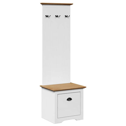 Mobile da Ingresso con Ganci BODO Bianco e Marrone 50x40x157 cm