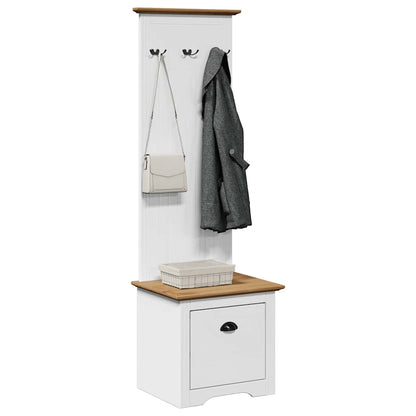 Mobile da Ingresso con Ganci BODO Bianco e Marrone 50x40x157 cm