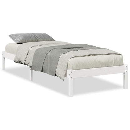 Letto Extra Lungo senza Materasso Bianco 100x210 cm in Pino