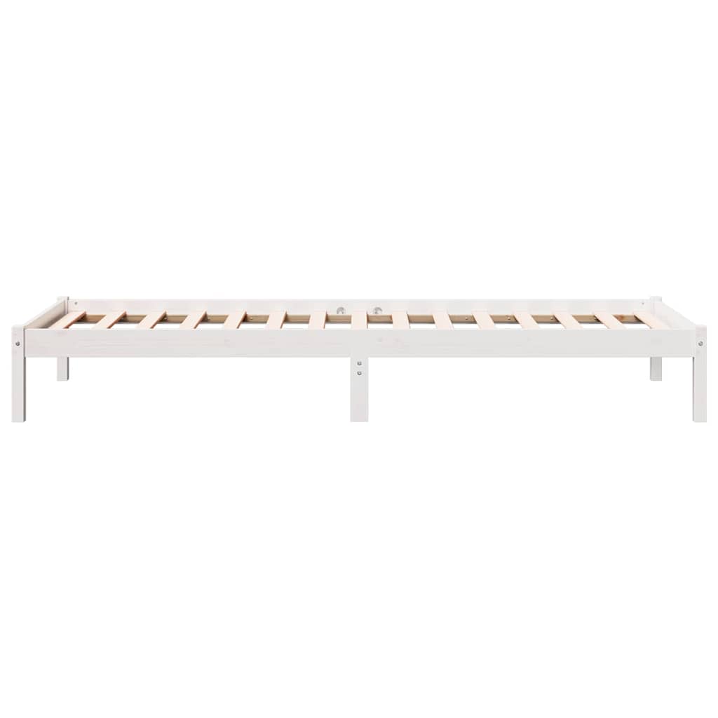 Letto Extra Lungo senza Materasso Bianco 100x210 cm in Pino