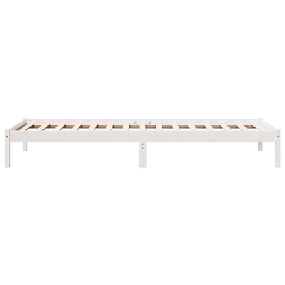 Letto Extra Lungo senza Materasso Bianco 100x210 cm in Pino