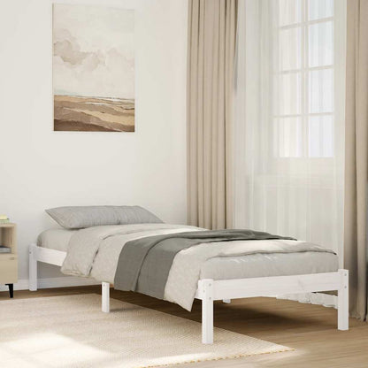 Letto Extra Lungo senza Materasso Bianco 100x210 cm in Pino