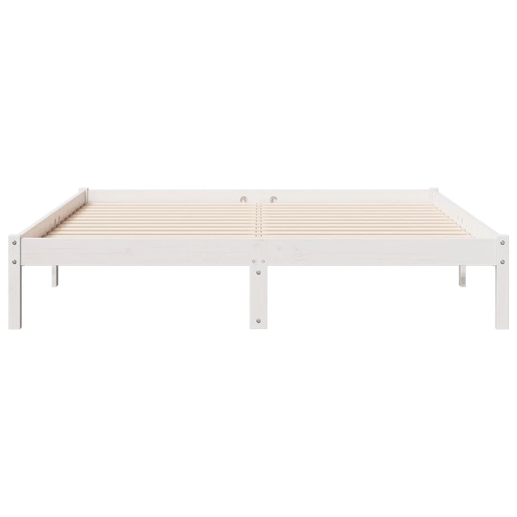 Letto Extra Lungo senza Materasso Bianco 180x200 cm in Pino