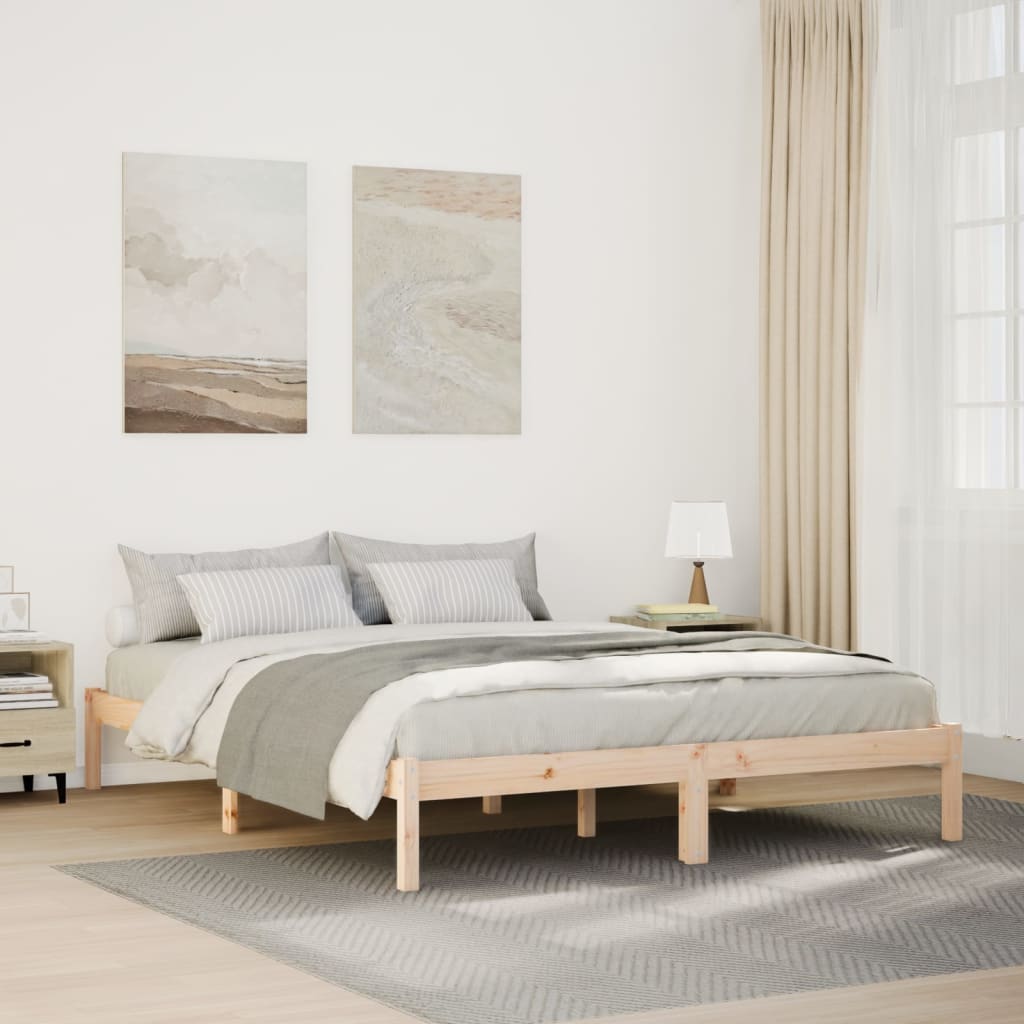Letto Extra Lungo senza Materasso 160x210 cm in Legno di Pino