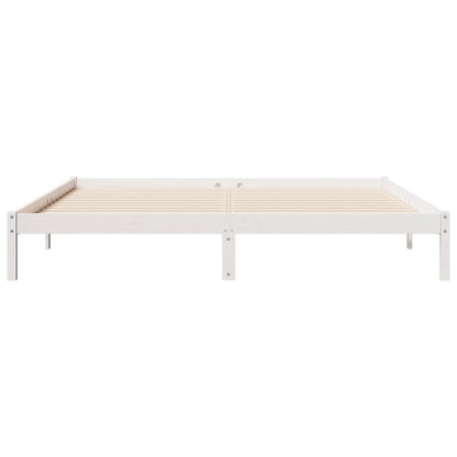 Letto Extra Lungo senza Materasso Bianco 200x210 cm in Pino