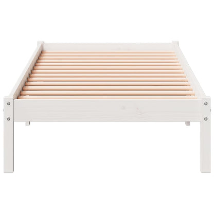 Letto Extra Lungo senza Materasso Bianco 90x220 cm in Pino