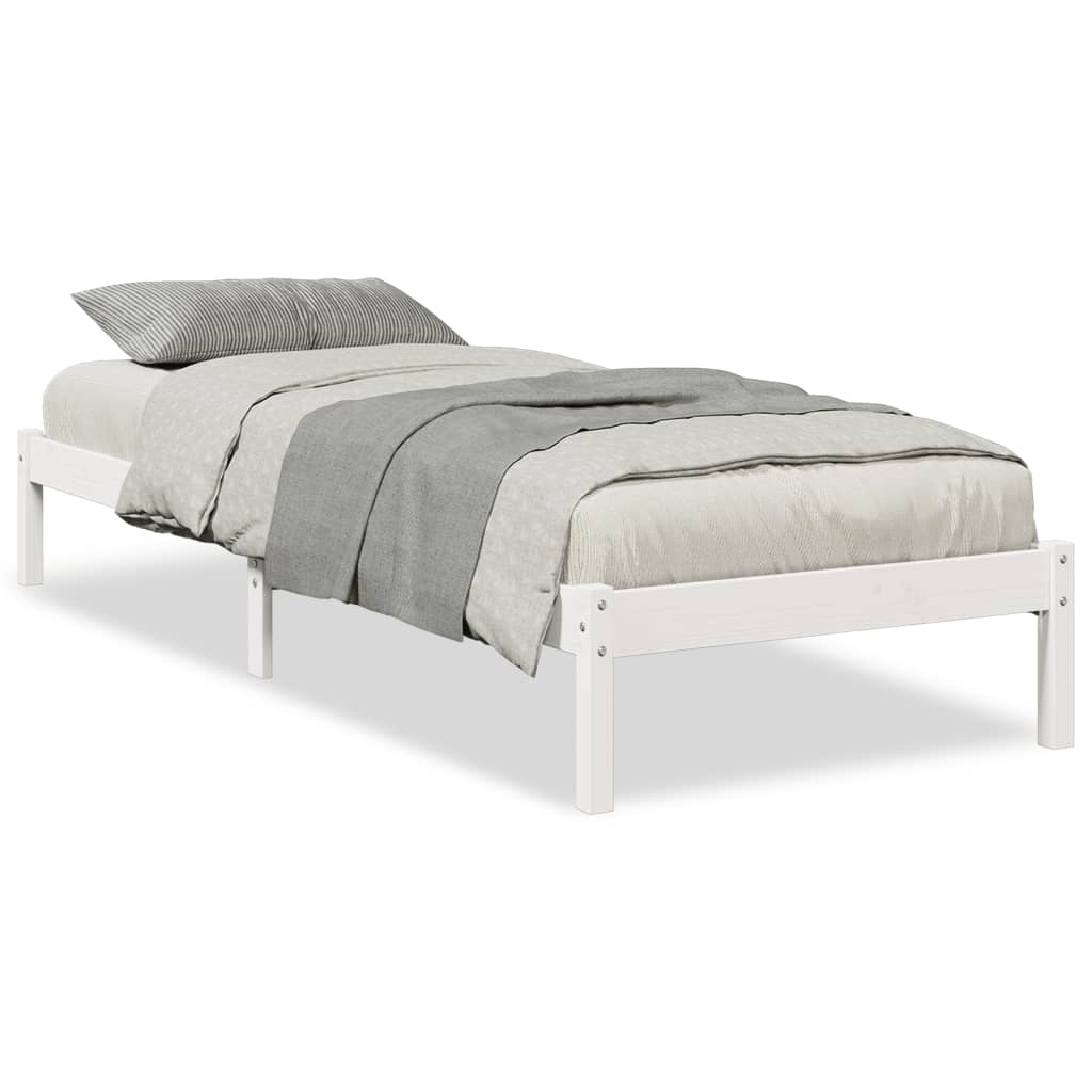 Letto Extra Lungo senza Materasso Bianco 100x220 cm in Pino