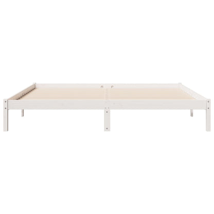 Letto Extra Lungo senza Materasso Bianco 180x220 cm in Pino