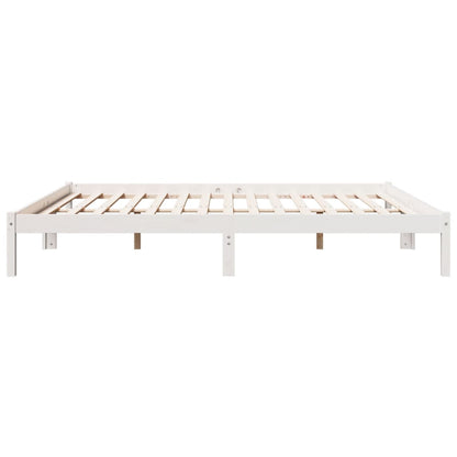 Letto Extra Lungo senza Materasso Bianco 200x220 cm in Pino