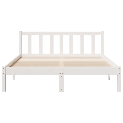 Letto Extra Lungo senza Materasso Bianco 180x200 cm in Pino