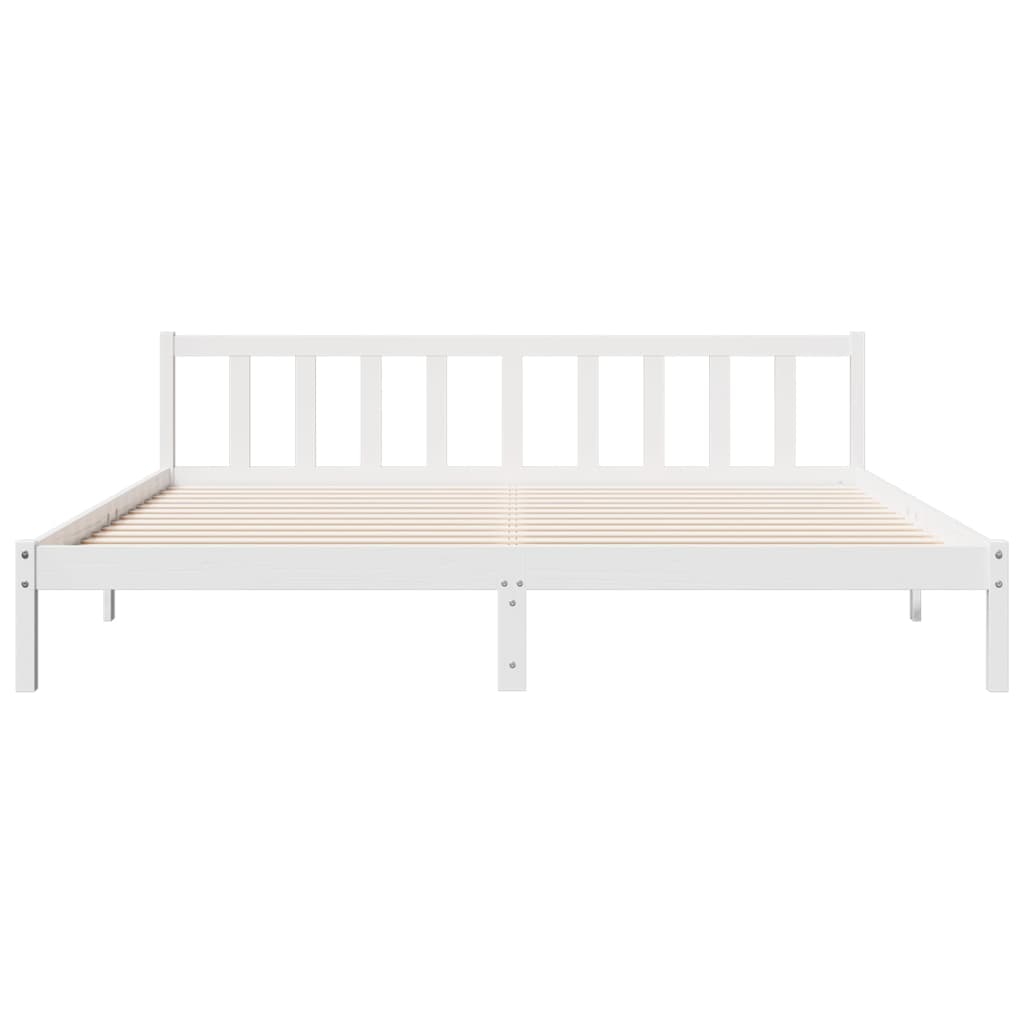 Letto Extra Lungo senza Materasso Bianco 180x210 cm in Pino