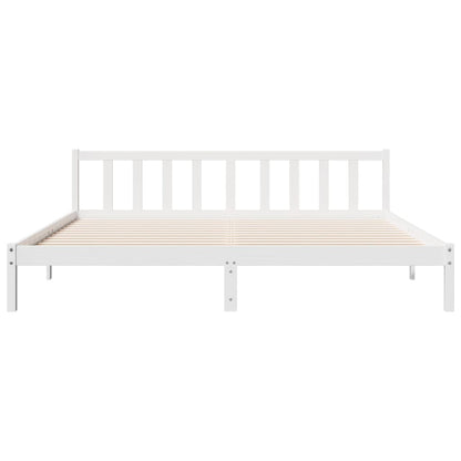 Letto Extra Lungo senza Materasso Bianco 180x210 cm in Pino