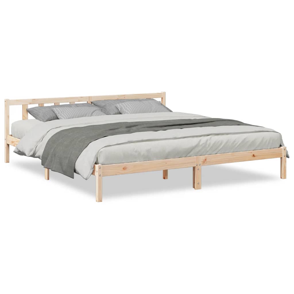 Letto Extra Lungo senza Materasso 200x210 cm in Legno di Pino