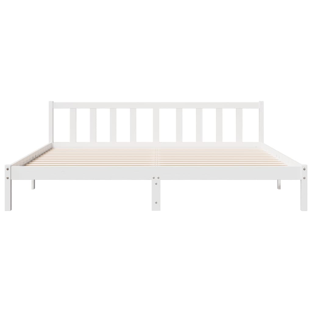 Letto Extra Lungo senza Materasso Bianco 200x210 cm in Pino