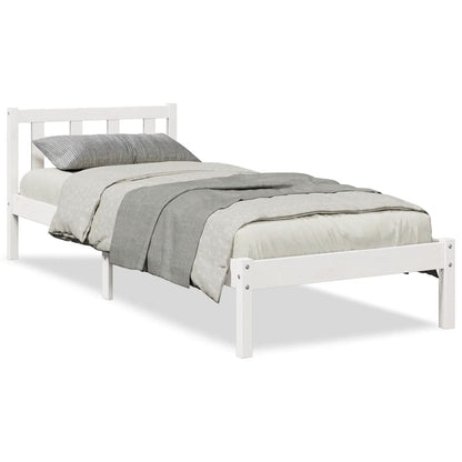 Letto Extra Lungo senza Materasso Bianco 80x220 cm in Pino