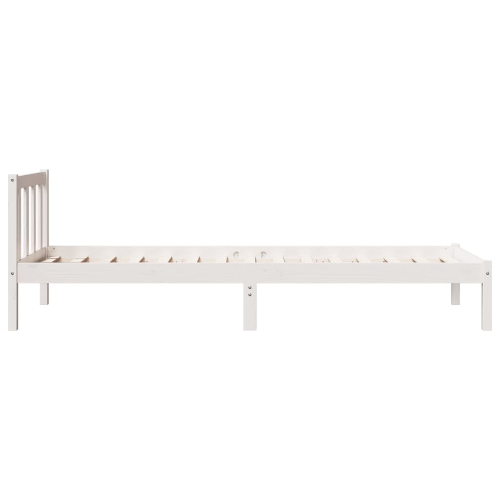 Letto Extra Lungo senza Materasso Bianco 100x220 cm in Pino