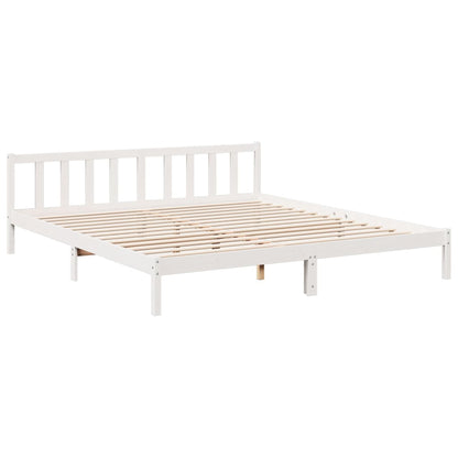 Letto Extra Lungo senza Materasso Bianco 200x220 cm in Pino