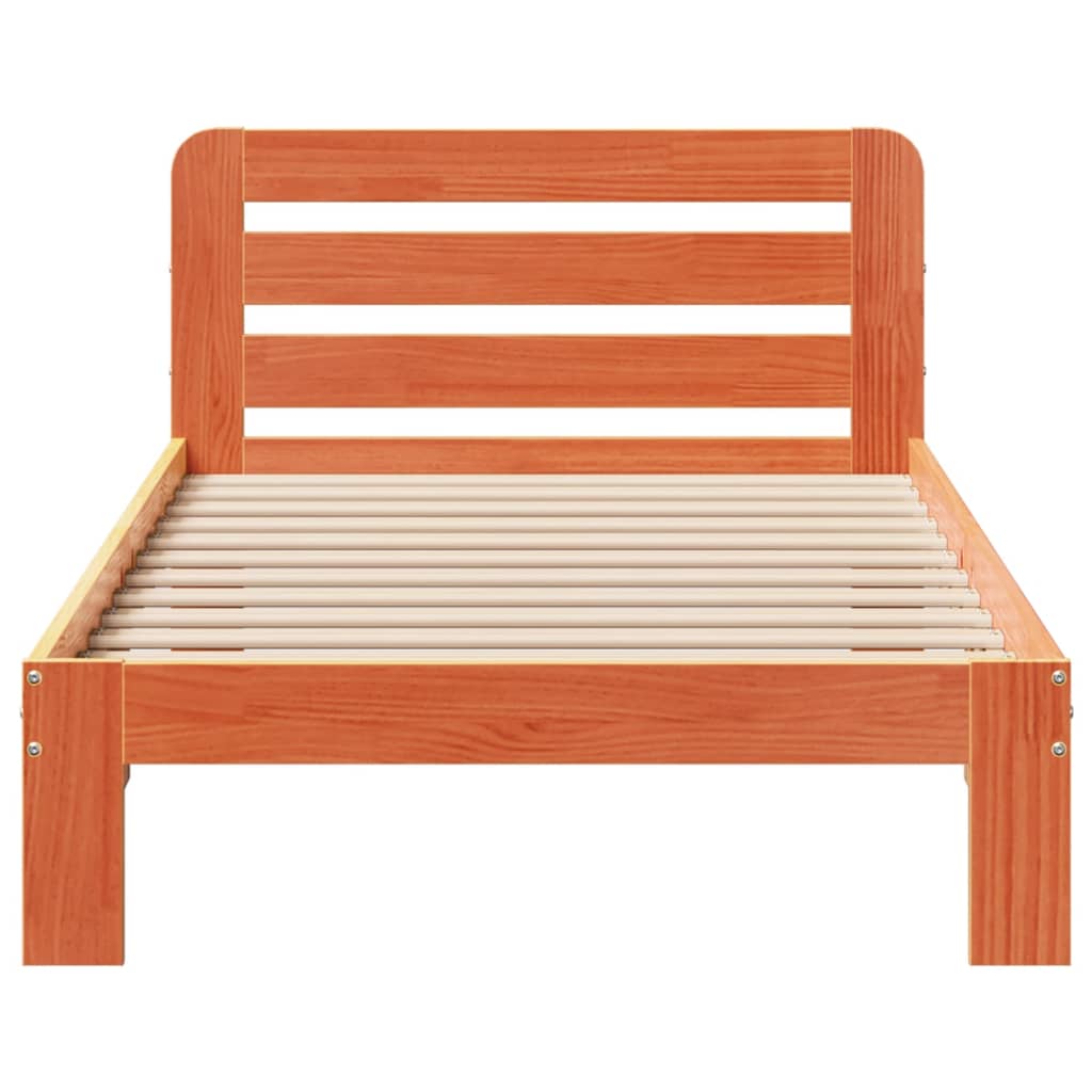 Letto senza Materasso Marrone Cera 90x200 cm Legno di Pino