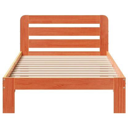 Letto senza Materasso Marrone Cera 90x200 cm Legno di Pino