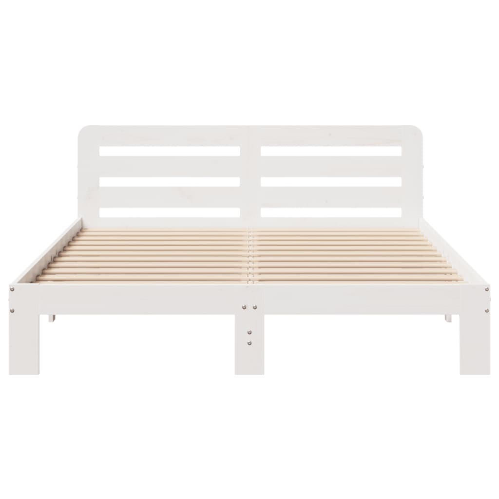 Letto senza Materasso Bianco 140x200 cm Legno Massello di Pino