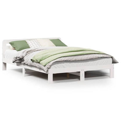 Letto senza Materasso Bianco 150x200 cm Legno Massello di Pino
