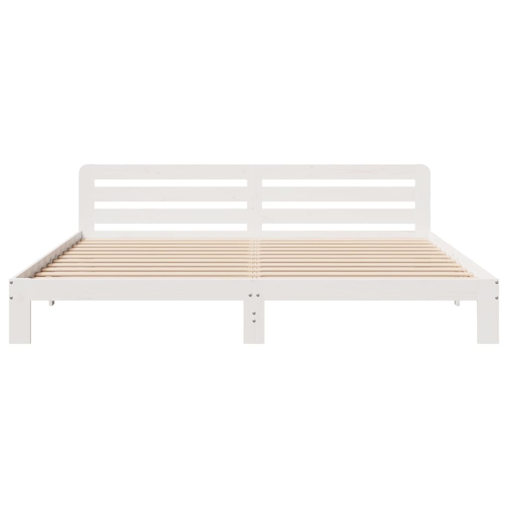 Letto senza Materasso Bianco 180x200 cm Legno Massello di Pino