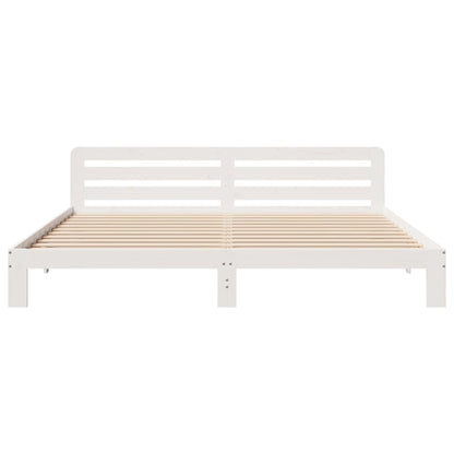 Letto senza Materasso Bianco 180x200 cm Legno Massello di Pino