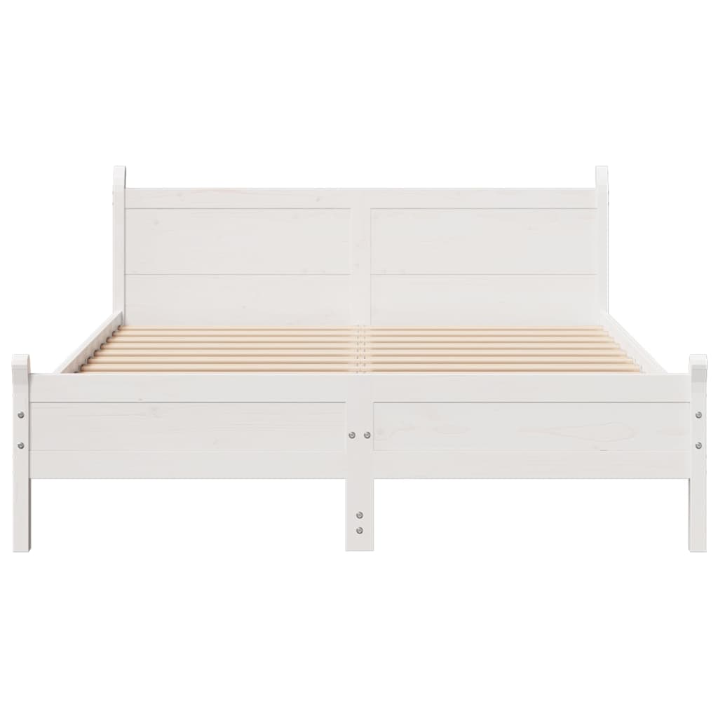 Letto senza Materasso Bianco 160x200 cm Legno Massello di Pino