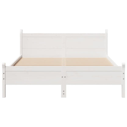 Letto senza Materasso Bianco 160x200 cm Legno Massello di Pino