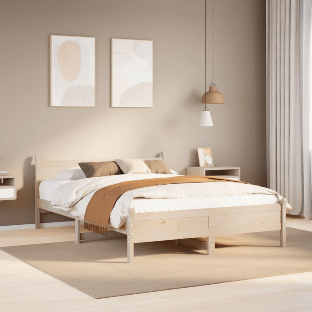 Letto senza Materasso 150x200 cm in Legno Massello di Pino