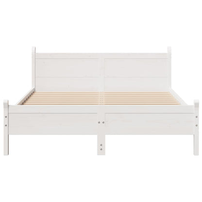 Letto senza Materasso Bianco 140x200 cm Legno Massello di Pino