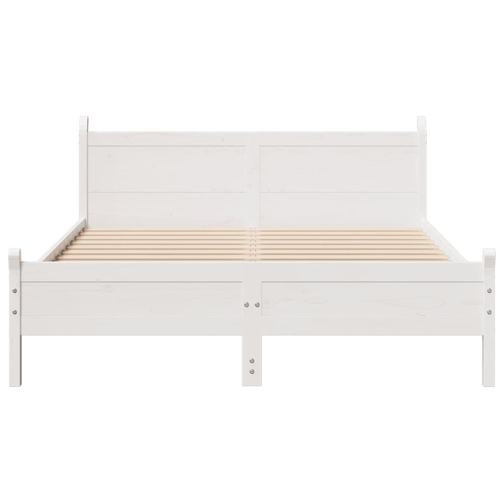 Letto senza Materasso Bianco 120x200 cm Legno Massello di Pino