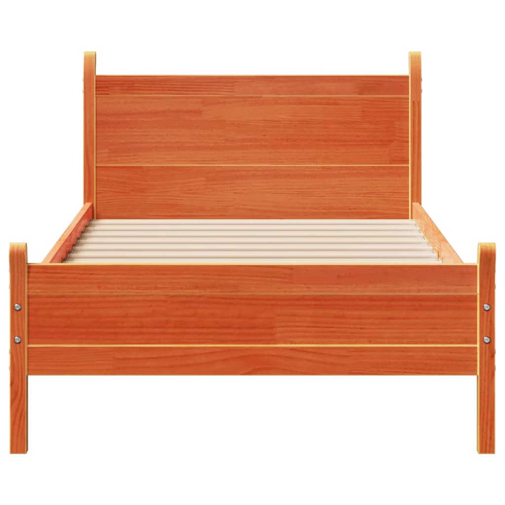 Letto senza Materasso Marrone Cera 100x200 cm in Legno di Pino