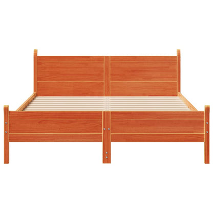 Letto senza Materasso Marrone Cera 140x190 cm in Legno di Pino