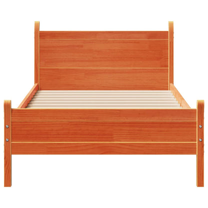 Letto senza Materasso Marrone Cera 90x190 cm in Legno di Pino