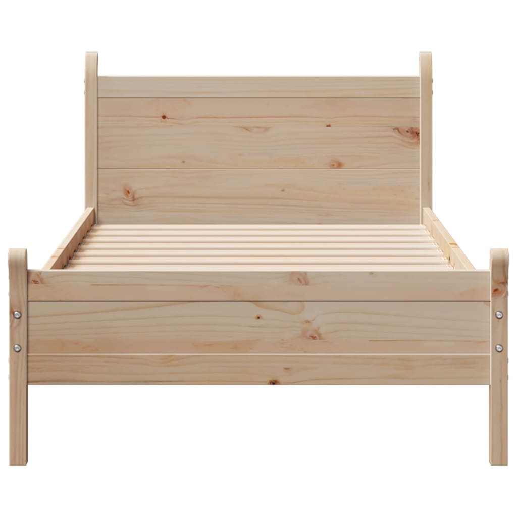 Letto senza Materasso 75x190 cm in Legno Massello Pino