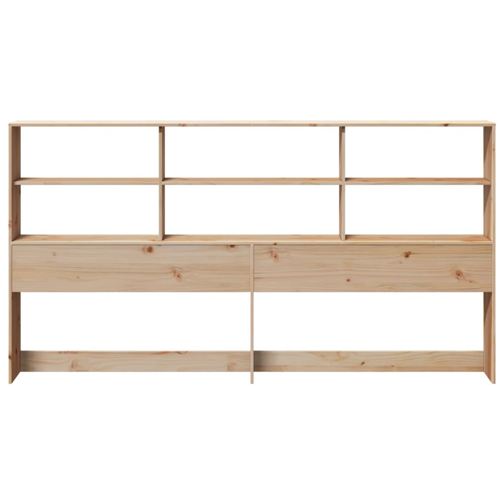 Testiera con Ripiani 180 cm in Legno Massello di Pino