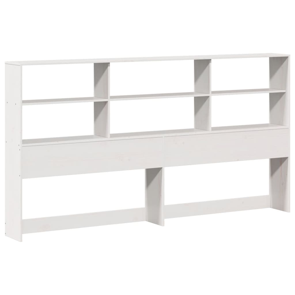 Testiera con Ripiani Bianca 180 cm in Legno Massello di Pino