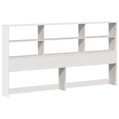 Testiera con Ripiani Bianca 180 cm in Legno Massello di Pino