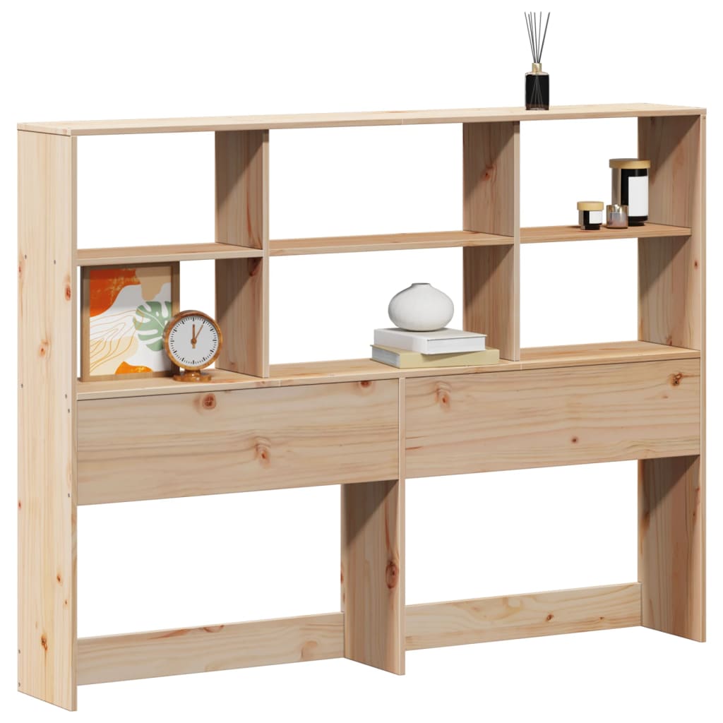 Testiera con Ripiani 160 cm in Legno Massello di Pino