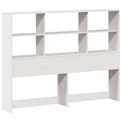 Testiera con Ripiani Bianca 150 cm in Legno Massello di Pino