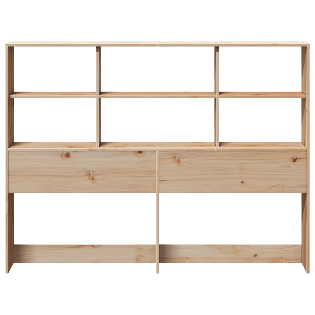 Testiera con Ripiani 120 cm in Legno Massello di Pino