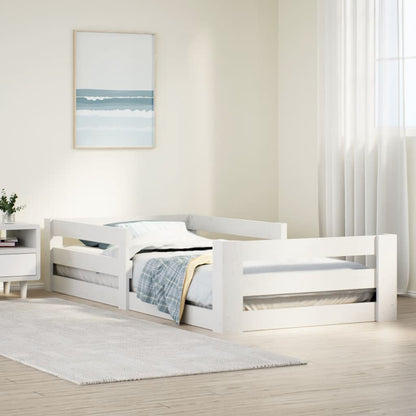 Giroletto senza Materasso Bianco 80x200 cm Legno Massello Pino