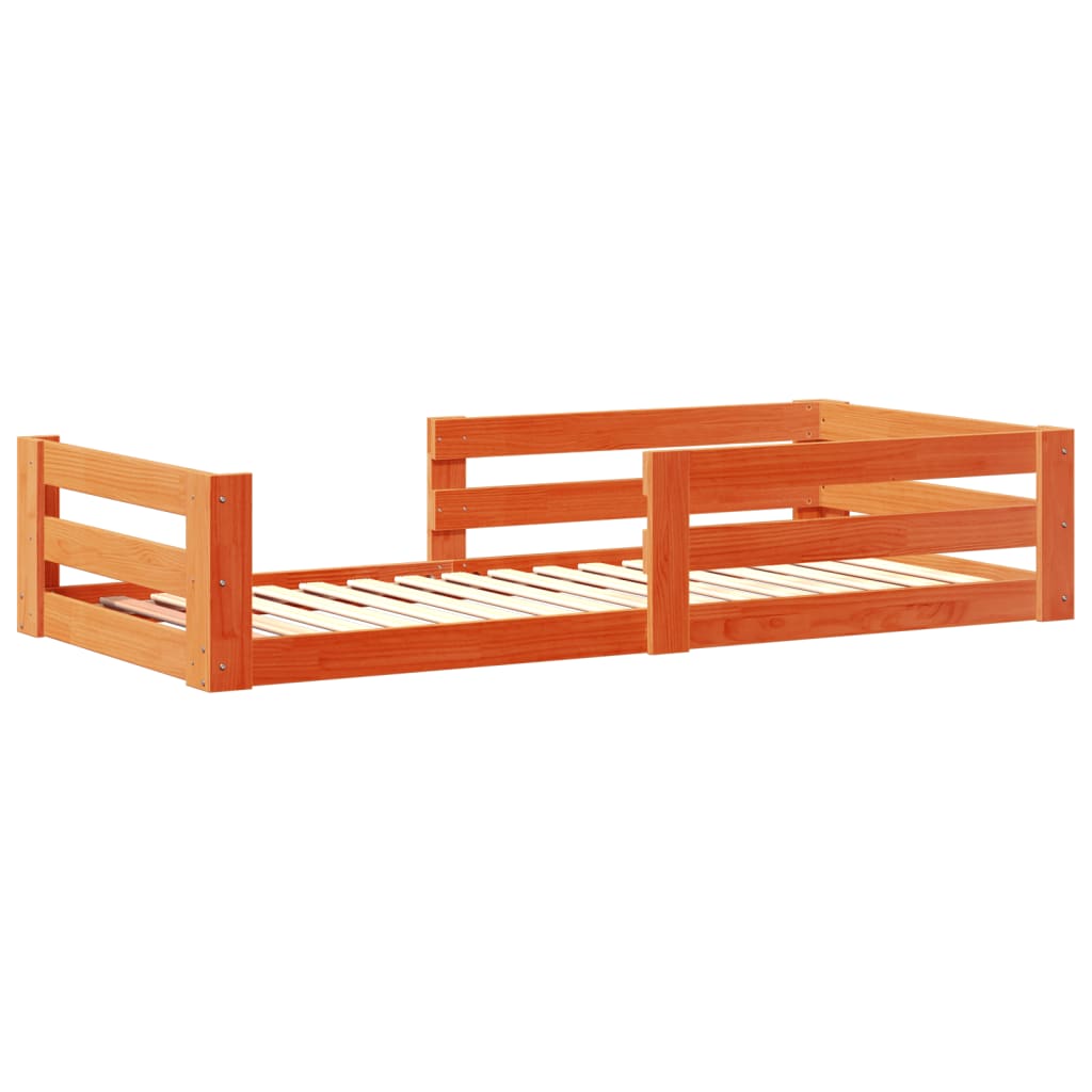 Letto senza Materasso Marrone Cera 90x200 cm Legno di Pino